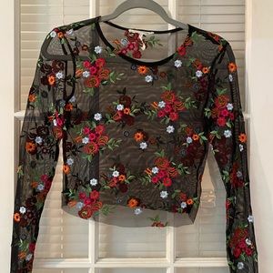 Sheer floral shirt